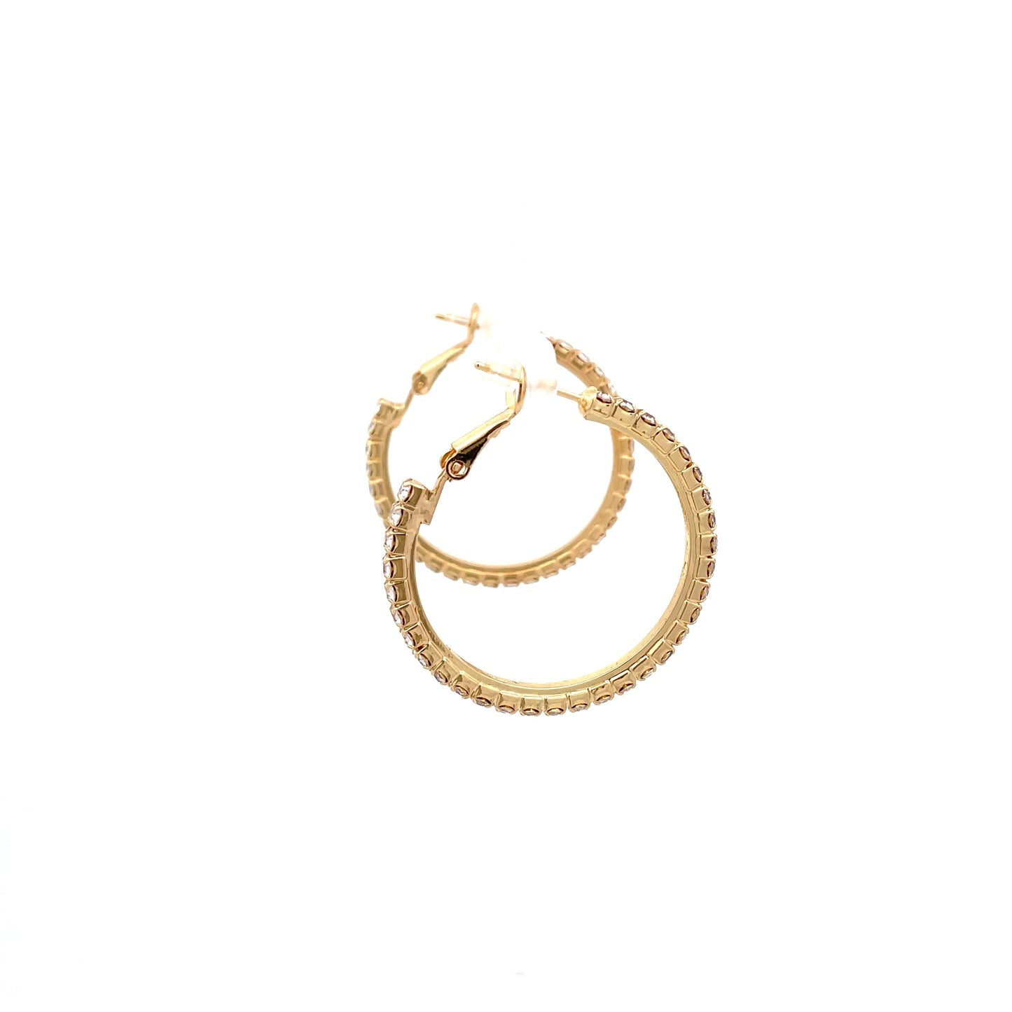 Bling Bling Rhinestone Hoop Earrings 30mm