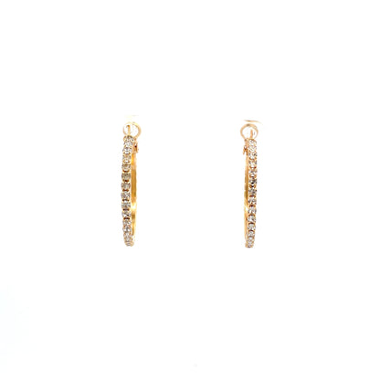 Bling Bling Rhinestone Hoop Earrings 30mm