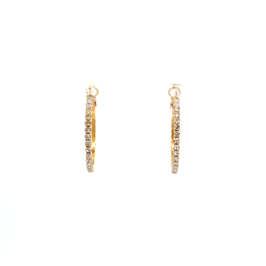Bling Bling Rhinestone Hoop Earrings 30mm
