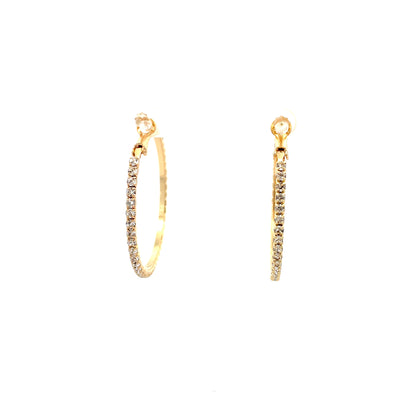 Bling Bling Rhinestone Hoop Earrings 40mm #1-4