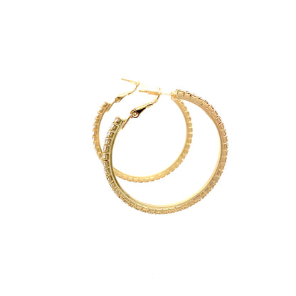 Bling Bling Rhinestone Hoop Earrings 40mm #1-4