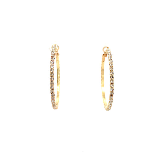 Bling Bling Rhinestone Hoop Earrings 40mm #1-4