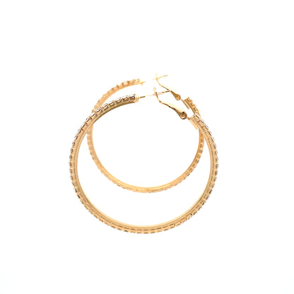 Bling Bling Rhinestone Hoop Earrings 50mm #1-5