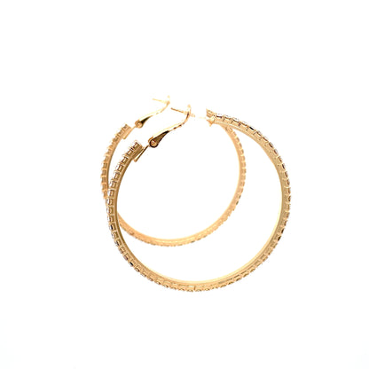 Bling Bling Rhinestone Hoop Earrings 50mm #1-5