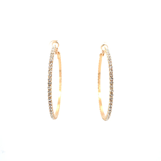 Bling Bling Rhinestone Hoop Earrings 50mm #1-5