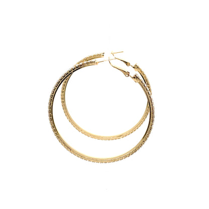 Bling Bling Rhinestone Hoop Earrings 60mm #1-6