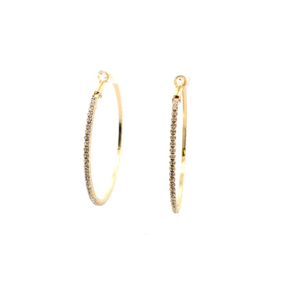 Bling Bling Rhinestone Hoop Earrings 60mm #1-6