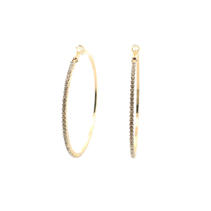 Bling Bling Rhinestone Hoop Earrings 70mm #1-7