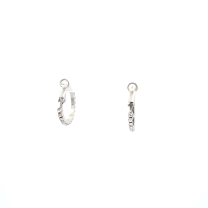 Bling Bling Rhinestone Hoop Earrings 20mm #1-2