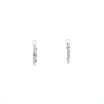 Bling Bling Rhinestone Hoop Earrings 20mm #1-2