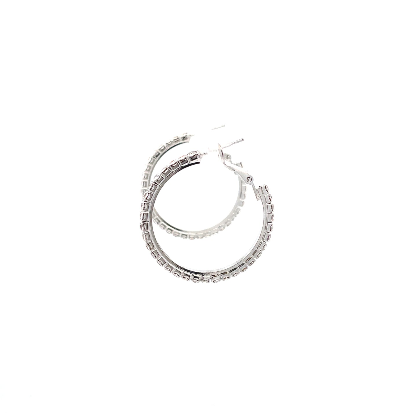 Bling Bling Rhinestone Hoop Earrings 30mm #1-3