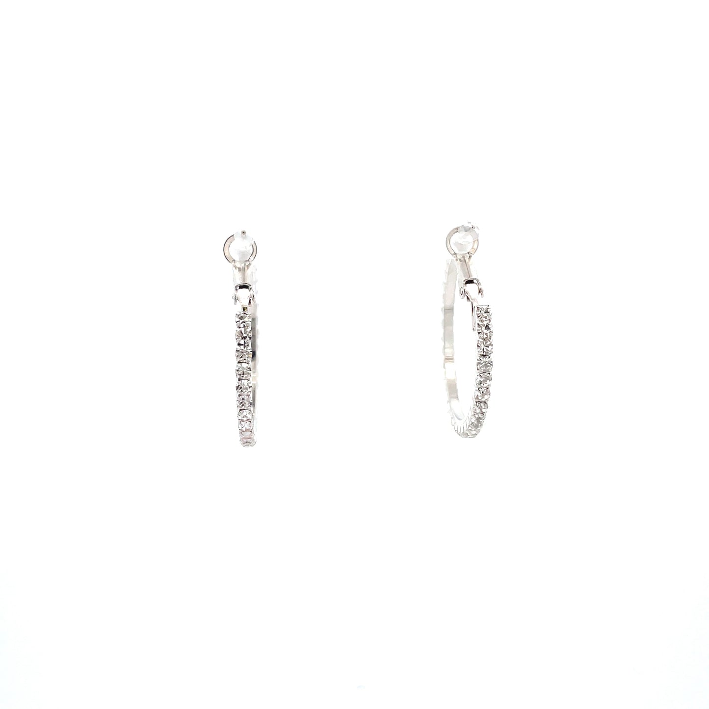 Bling Bling Rhinestone Hoop Earrings 30mm #1-3