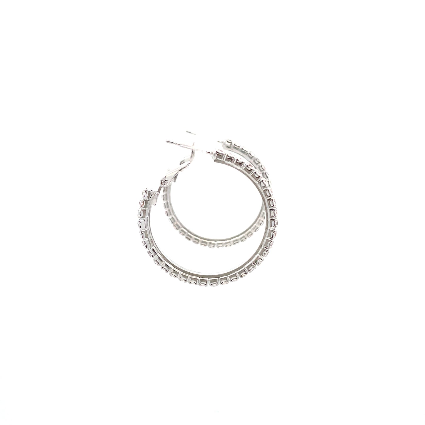 Bling Bling Rhinestone Hoop Earrings 30mm #1-3