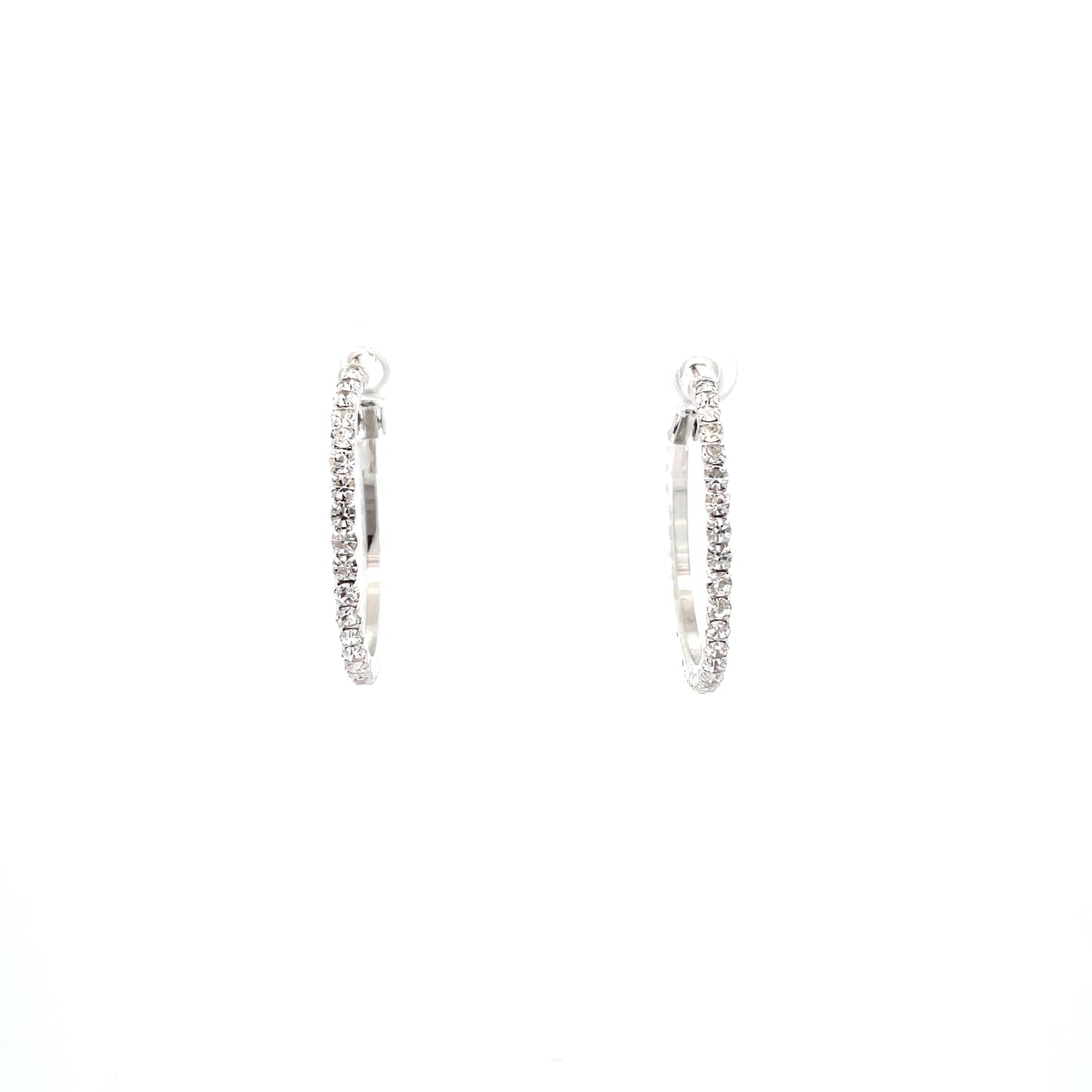 Bling Bling Rhinestone Hoop Earrings 30mm #1-3