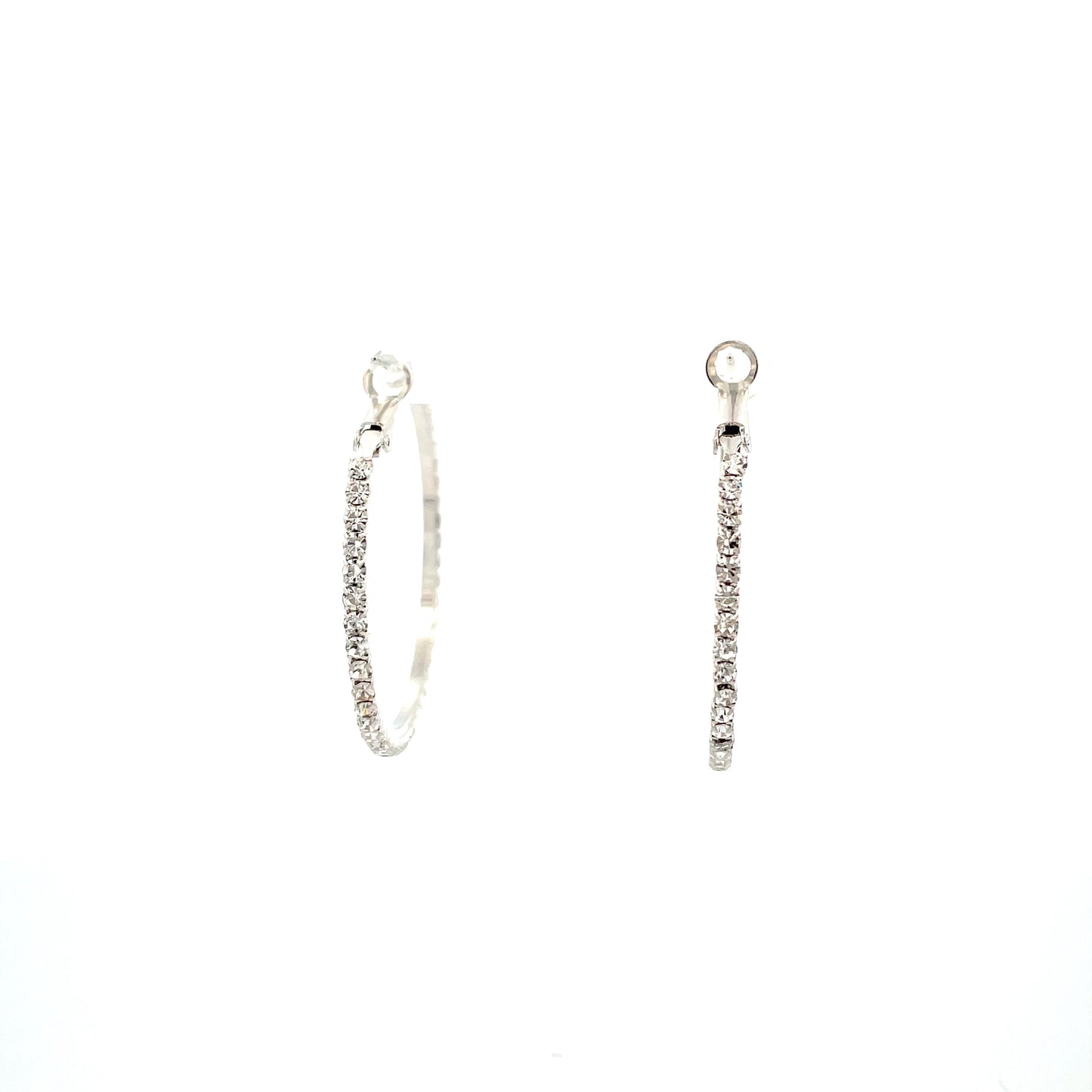 Bling Bling Rhinestone Hoop Earrings 40mm #1-4