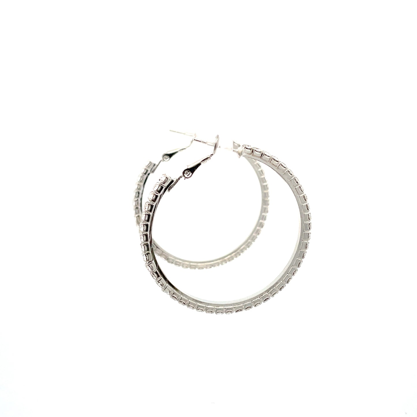 Bling Bling Rhinestone Hoop Earrings 40mm #1-4