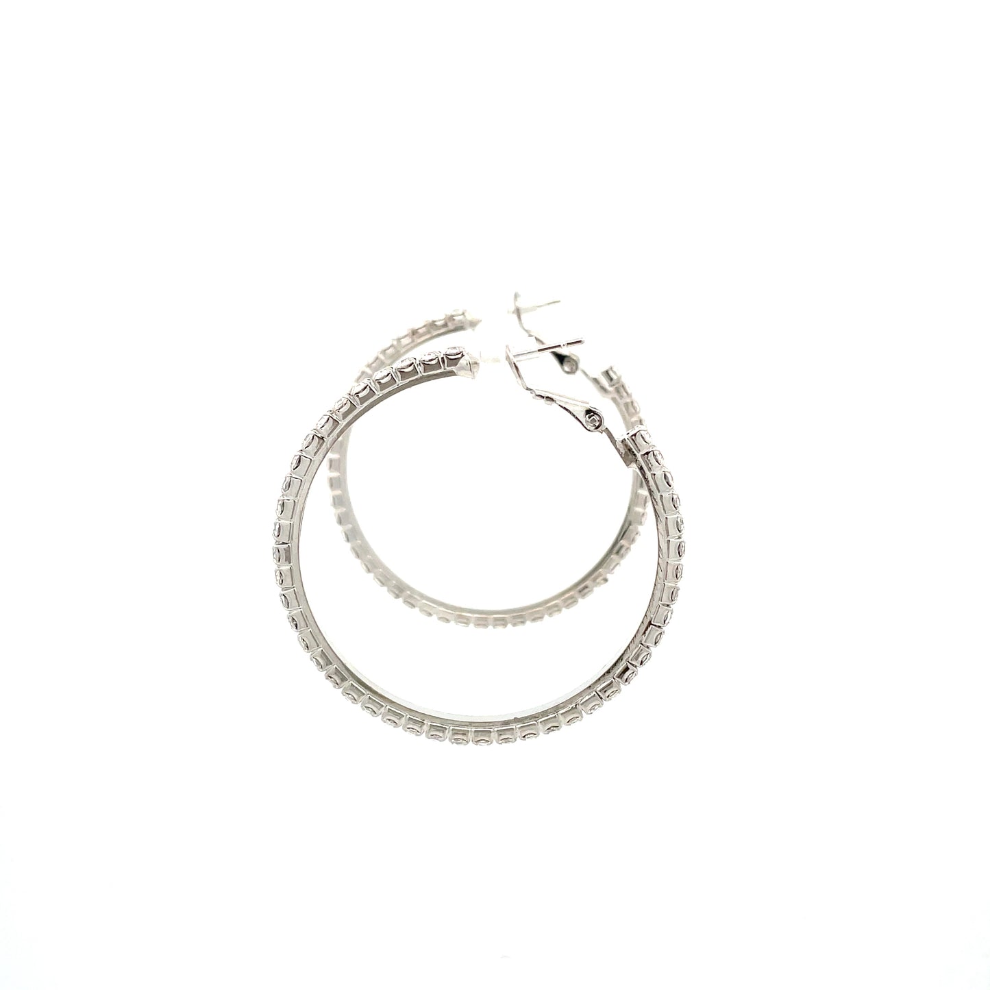 Bling Bling Rhinestone Hoop Earrings 40mm #1-4