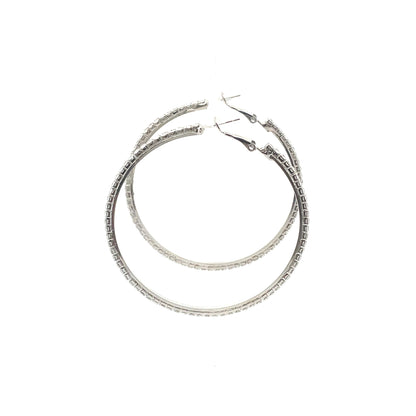 Bling Bling Rhinestone Hoop Earrings 60mm #1-6