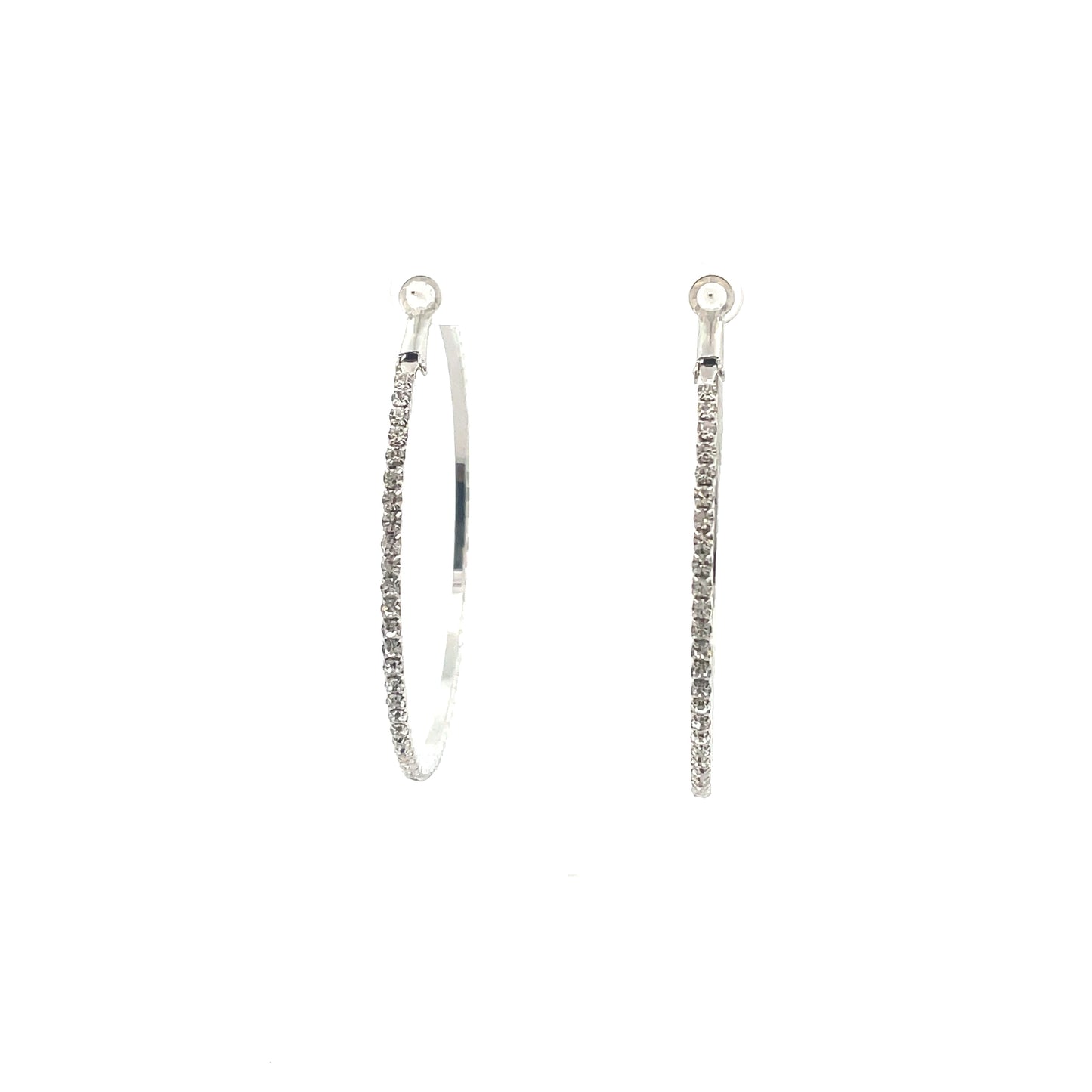 Bling Bling Rhinestone Hoop Earrings  60mm #1-6