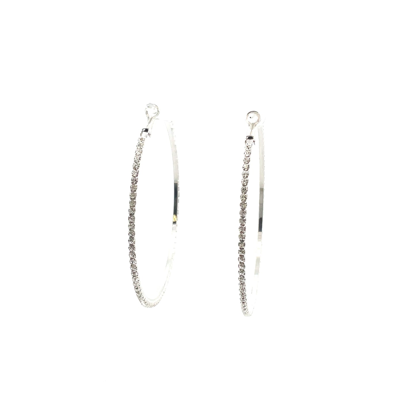 Bling Bling Rhinestone Hoop Earrings 70mm #1-7