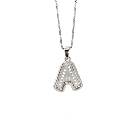 Fancy Diamond Necklace - Letter A