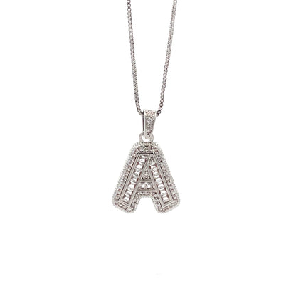 Fancy Diamond Necklace - Letter A