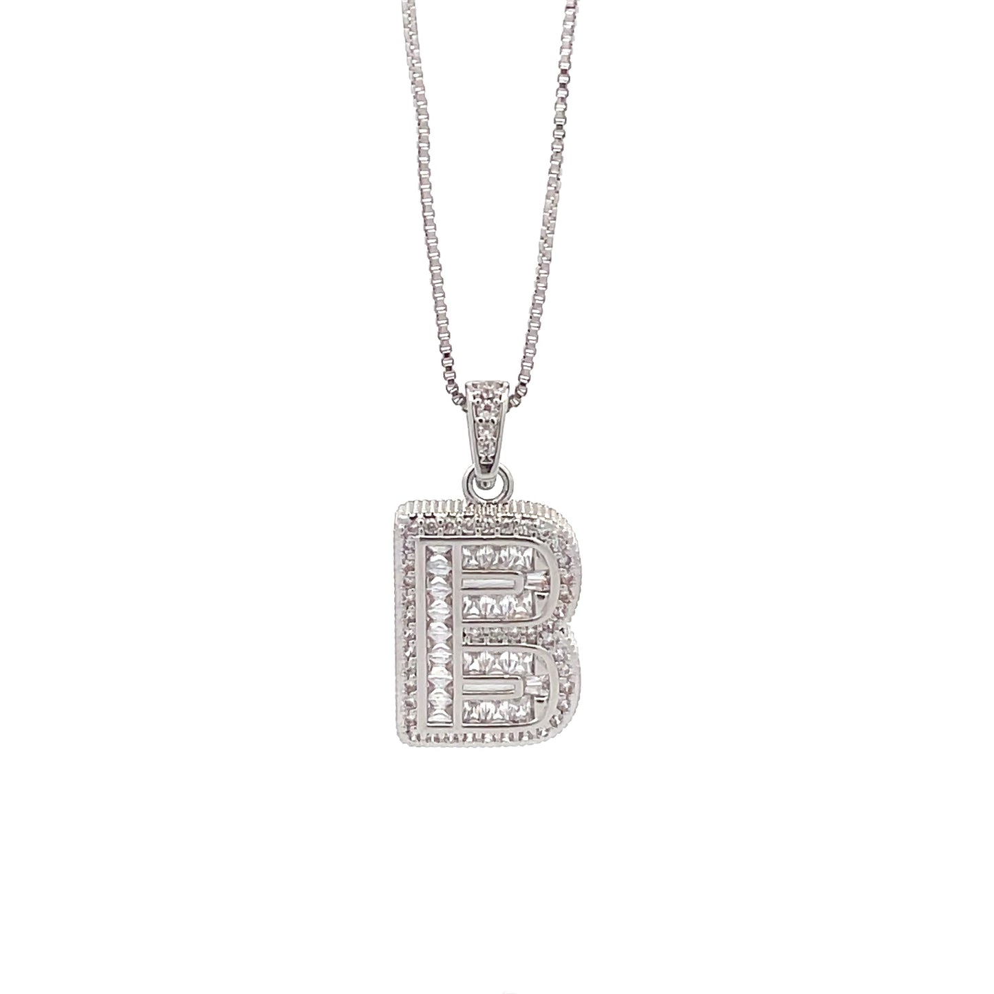 The One Fancy Diamond Necklace - Letter B