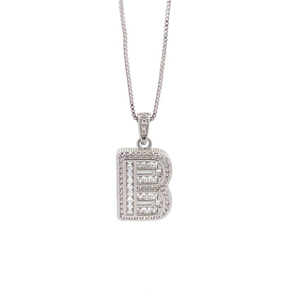 Fancy Diamond Necklace - Letter B