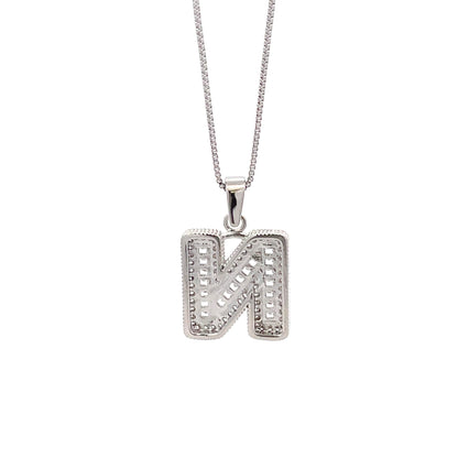 Fancy Diamond Necklace - Letter N