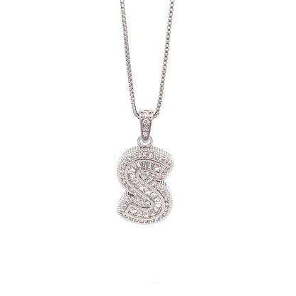 Fancy Diamond Necklace - Letter S