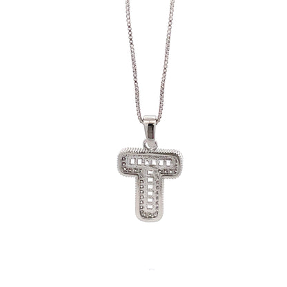 Fancy Diamond Necklace - Letter T