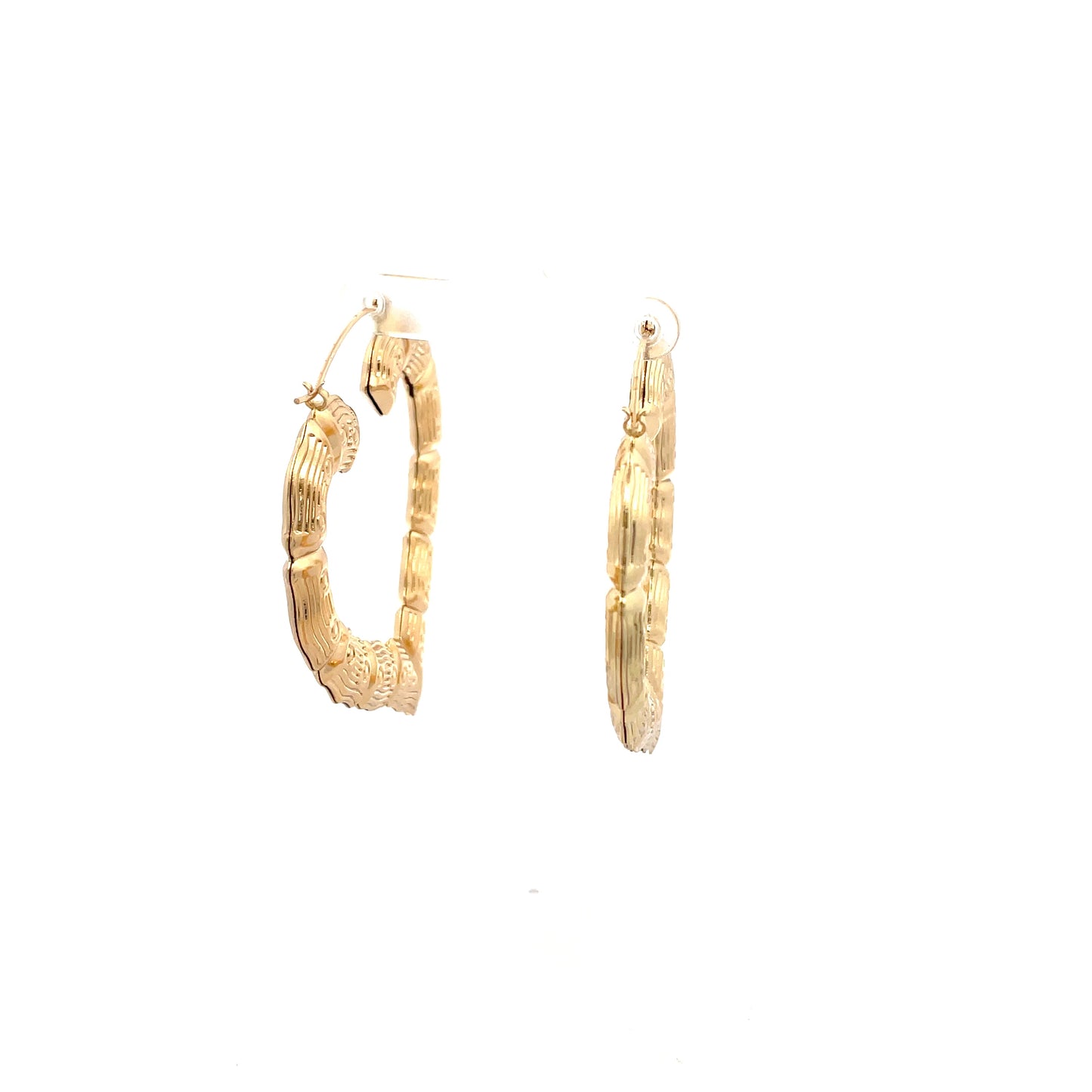 Bamboo Heart Gold Earrings - 05