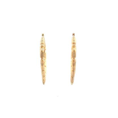 Bamboo Heart Gold Earrings - 05