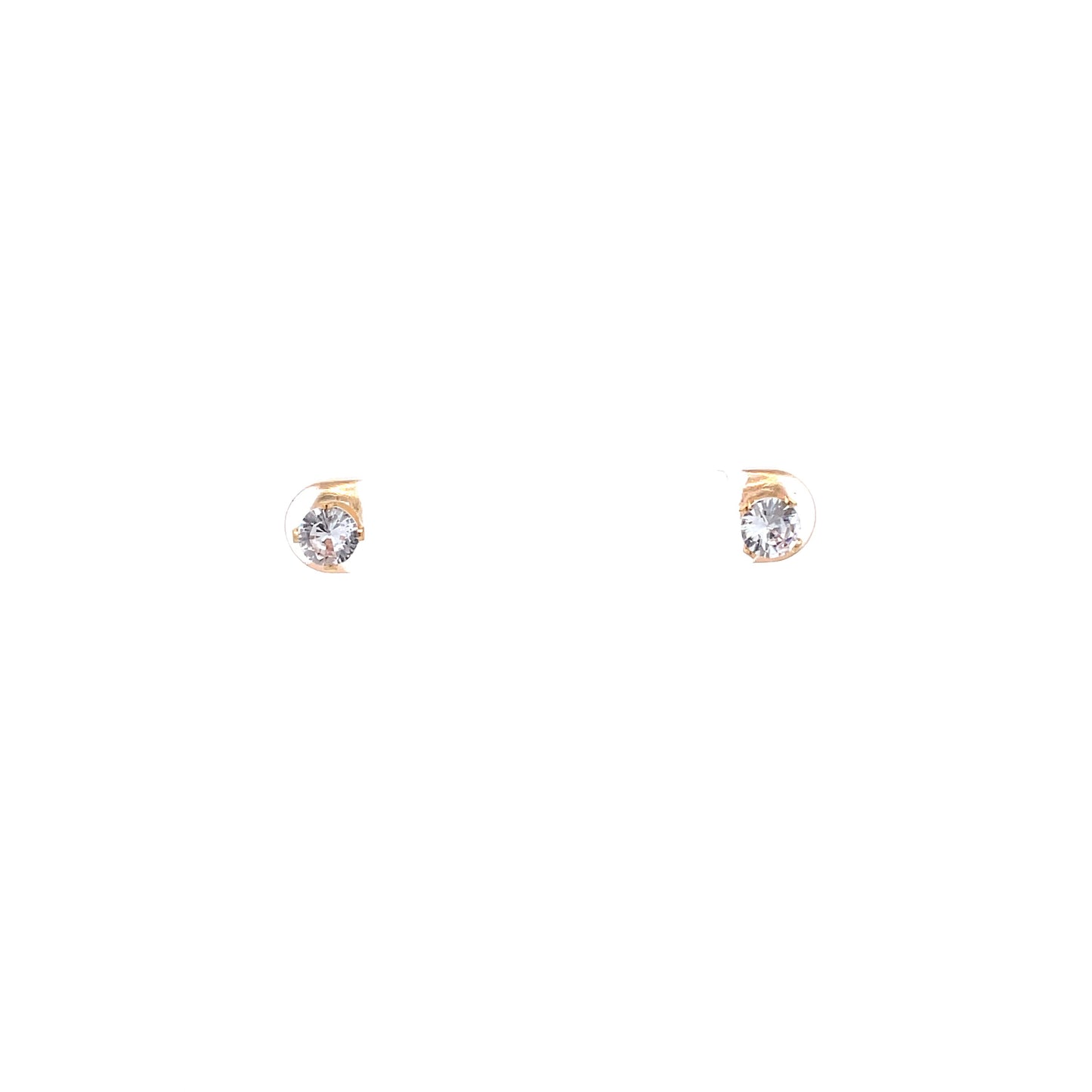 Floor Cubic Zirconia Earrings Round - 5mm