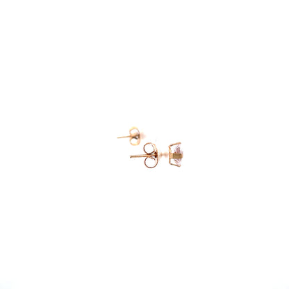 Floor Cubic Zirconia Earrings Round - 6mm