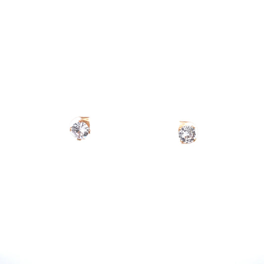 Floor Cubic Zirconia Earrings Round - 6mm