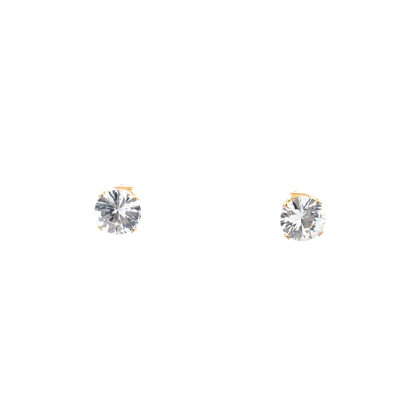 Floor Cubic Zirconia Earrings Round - 9mm