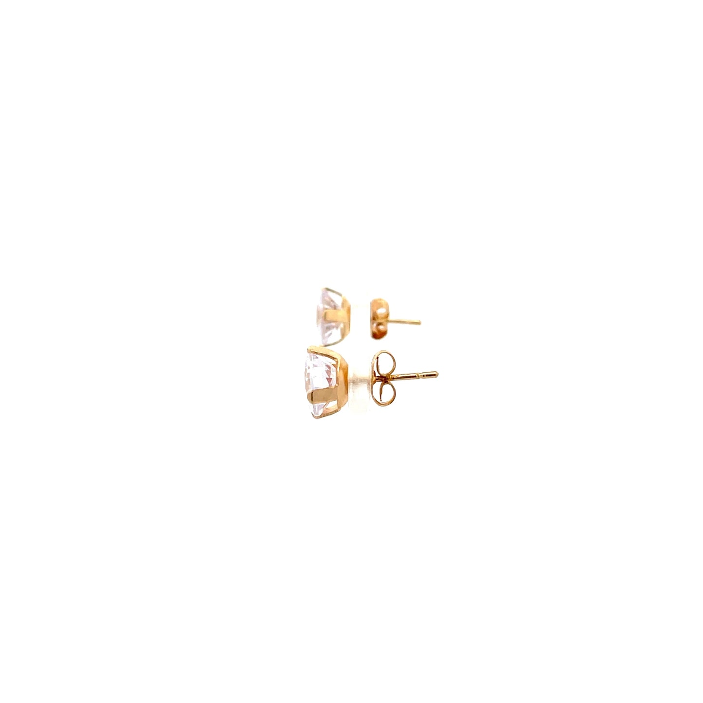 Floor Cubic Zirconia Earrings Round - 8mm