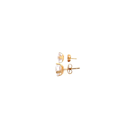 Floor Cubic Zirconia Earrings Round - 8mm