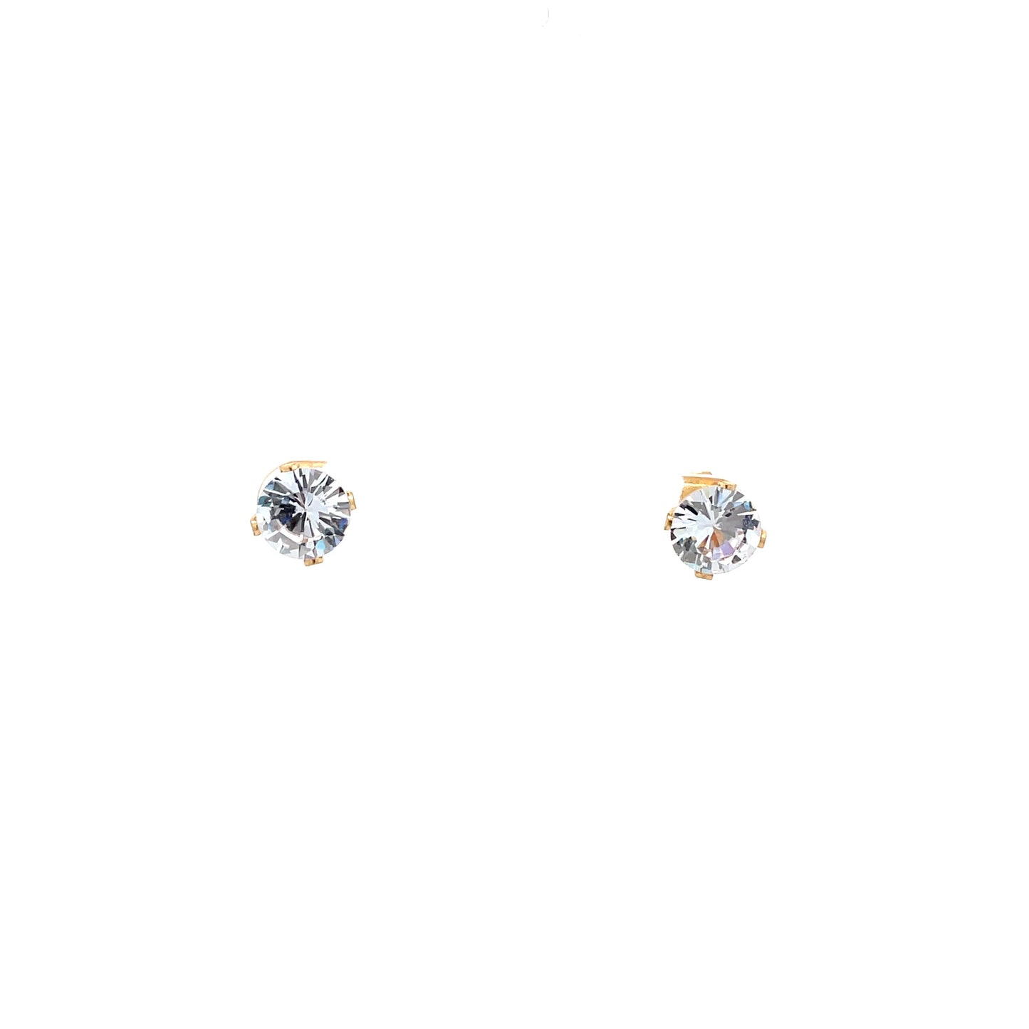 Floor Cubic Zirconia Earrings Round - 8mm