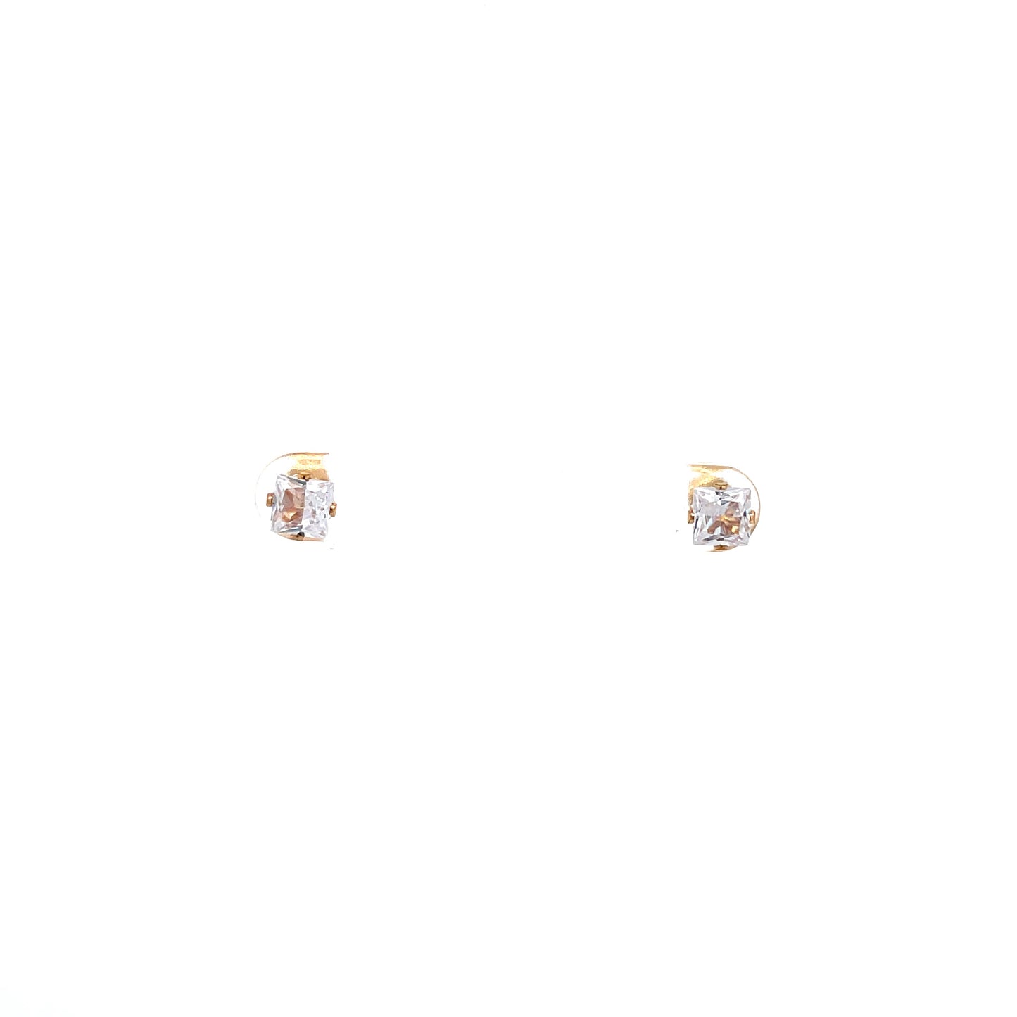 Floor Cubic Zirconia Earrings Square - 5mm