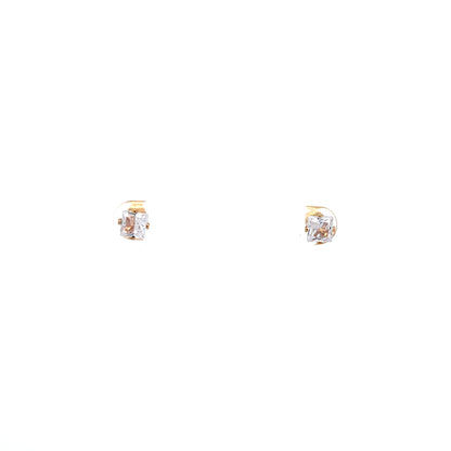 Floor Cubic Zirconia Earrings Square - 5mm