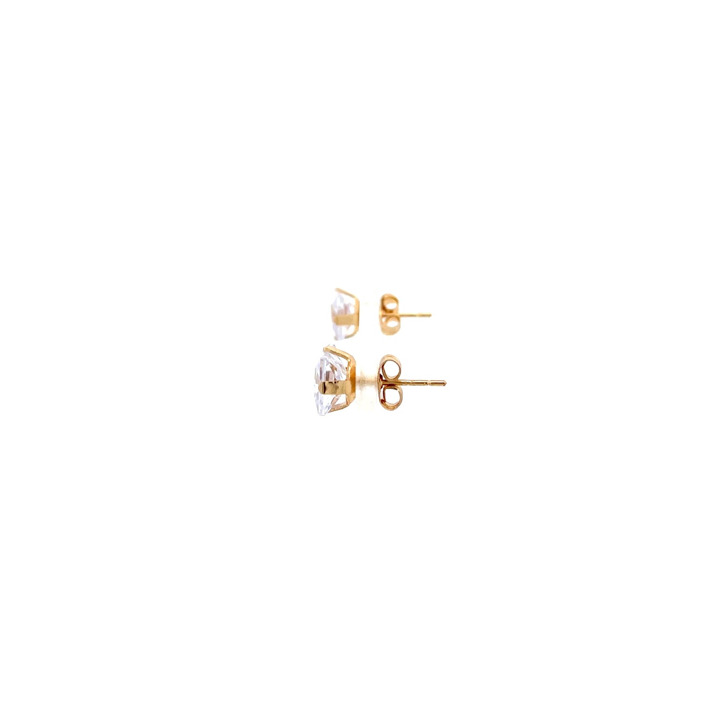 Floor Cubic Zirconia Earrings Square - 7mm