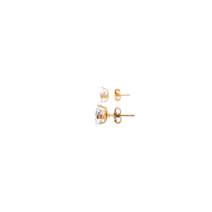 Floor Cubic Zirconia Earrings Square - 7mm