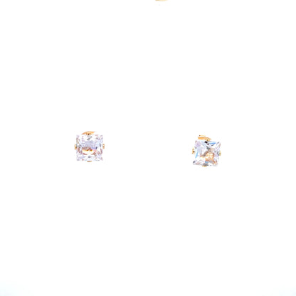 Floor Cubic Zirconia Earrings Square - 8mm
