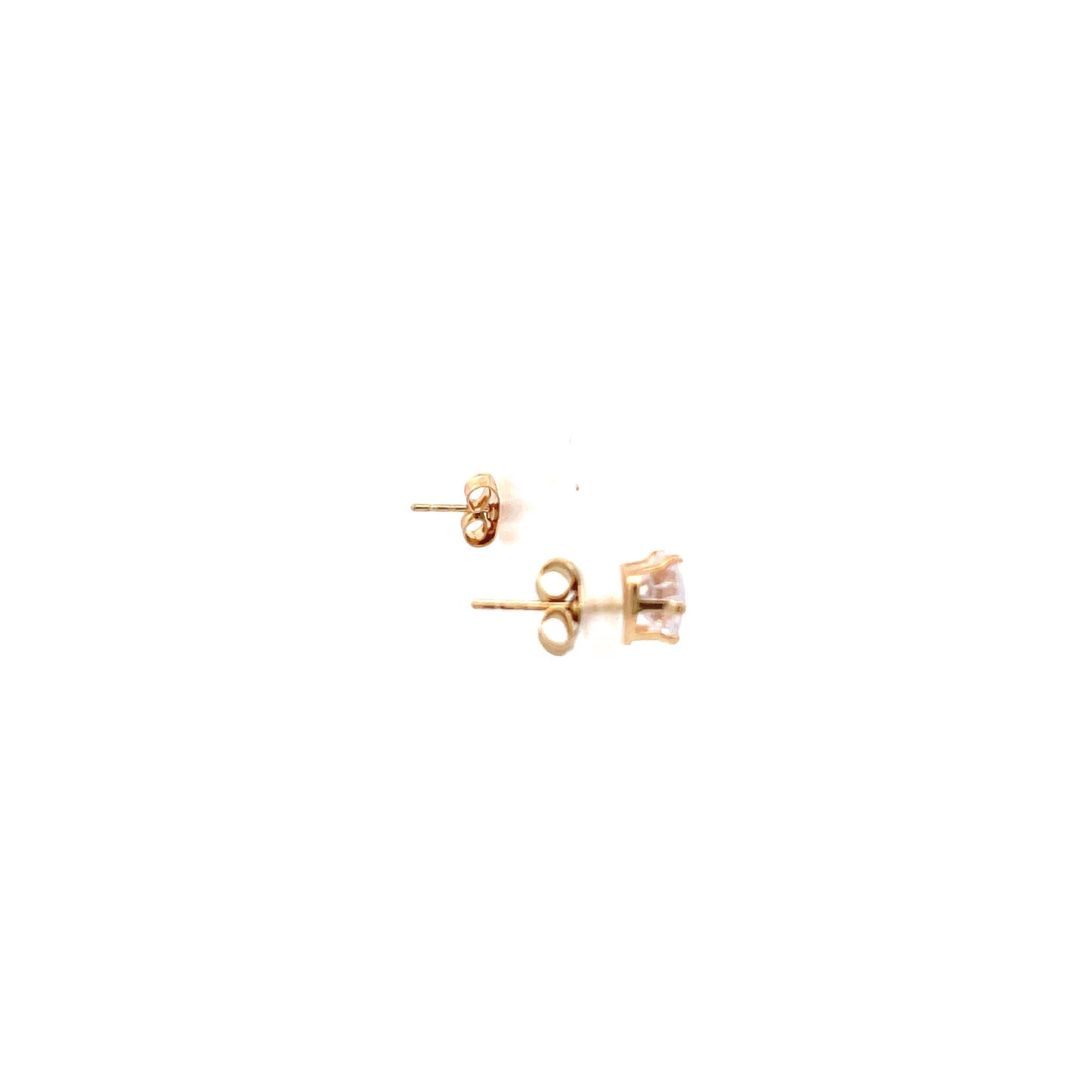 Floor Cubic Zirconia Earrings Heart - 6mm