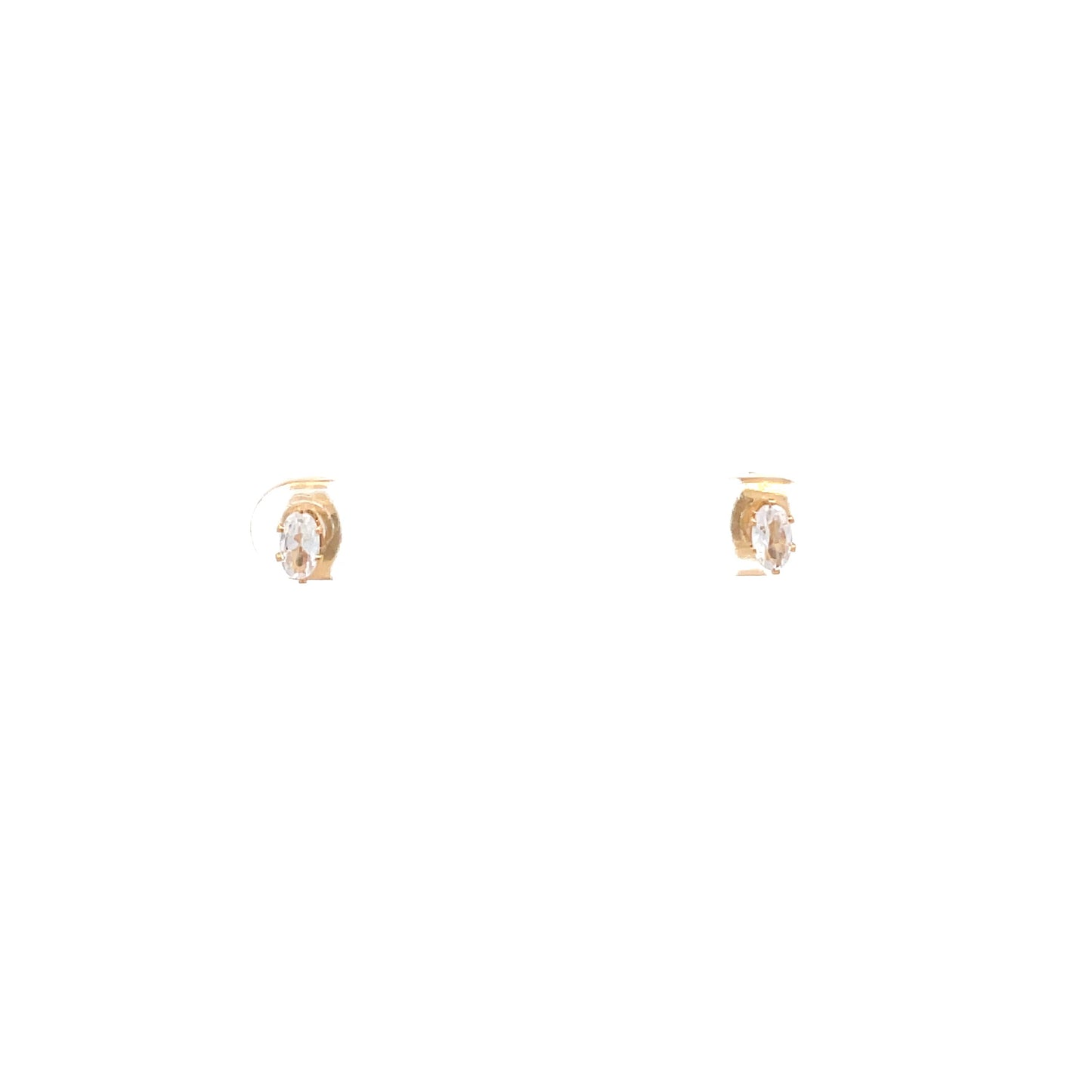 Floor Cubic Zirconia Earrings Oval - 3mm