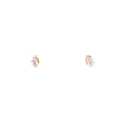 Floor Cubic Zirconia Earrings Oval - 4mm