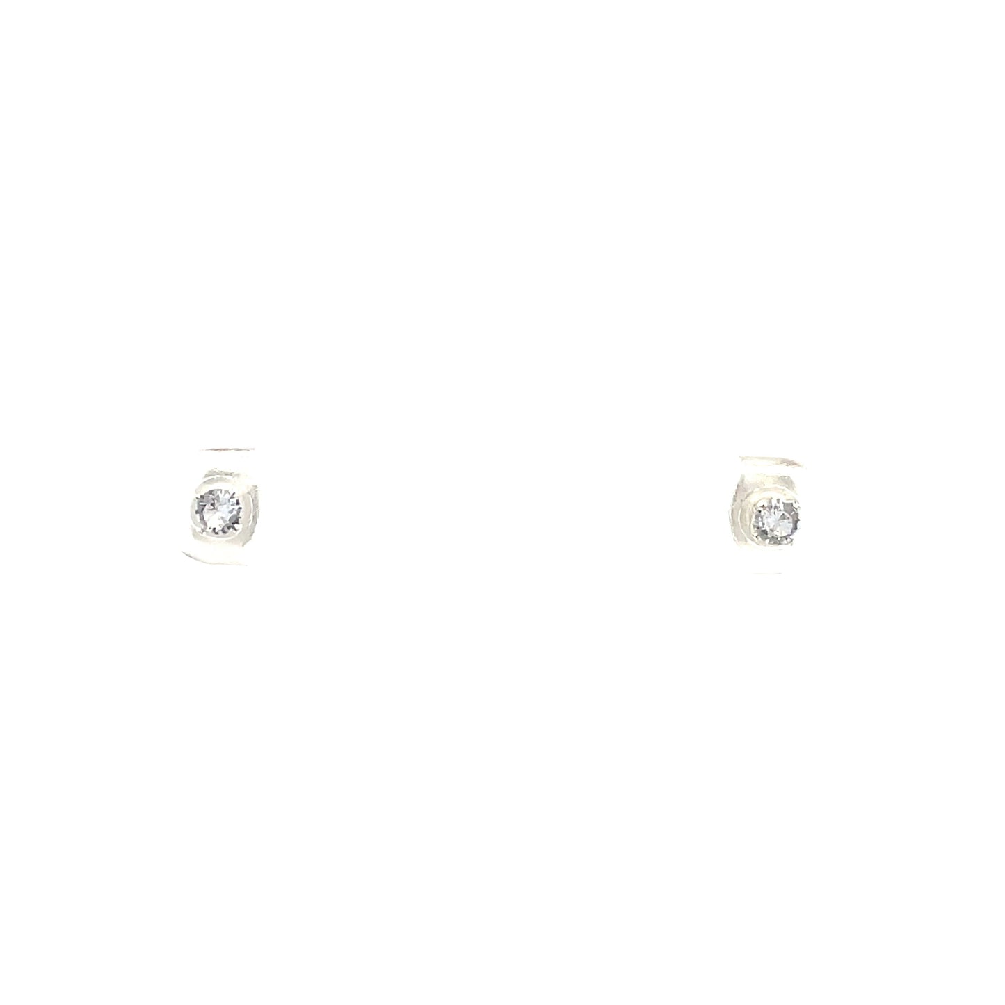 Floor Cubic Zirconia Earrings Round - 3mm