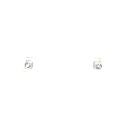 Floor Cubic Zirconia Earrings Round - 3mm